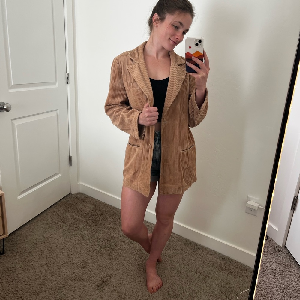 Tan/brown corduroy shacket